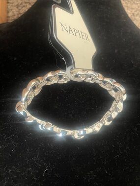 Napier Silver-Tone Polished Link Bracelet